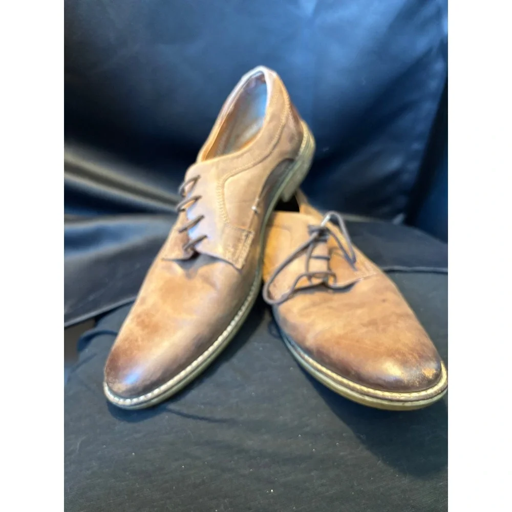 Alfani Mens Kevin Brown Leather Textile Lace Up Oxford Dress Shoes WPL 8046